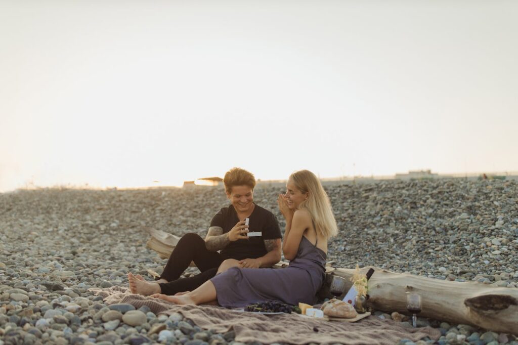 Heiratsantrag am Strand